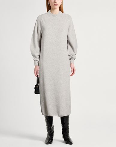 Woman Midi dress Light grey Size S Virgin Wool