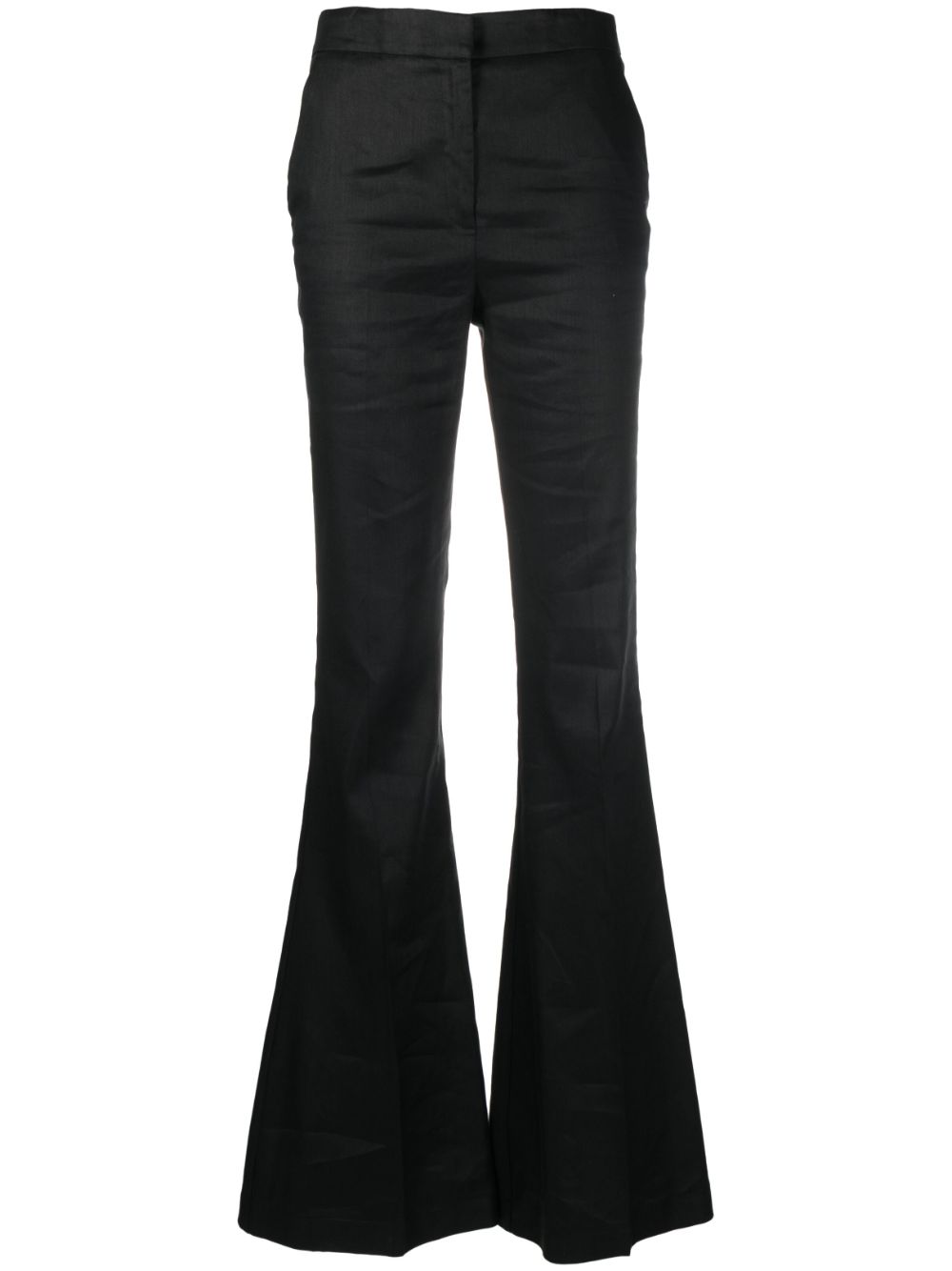 High-waisted flared trousers - Black