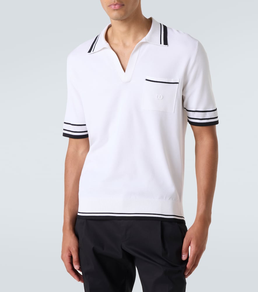 Silk-blend polo shirt