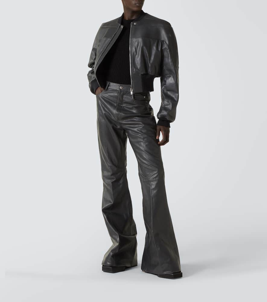Bolan leather flared pants