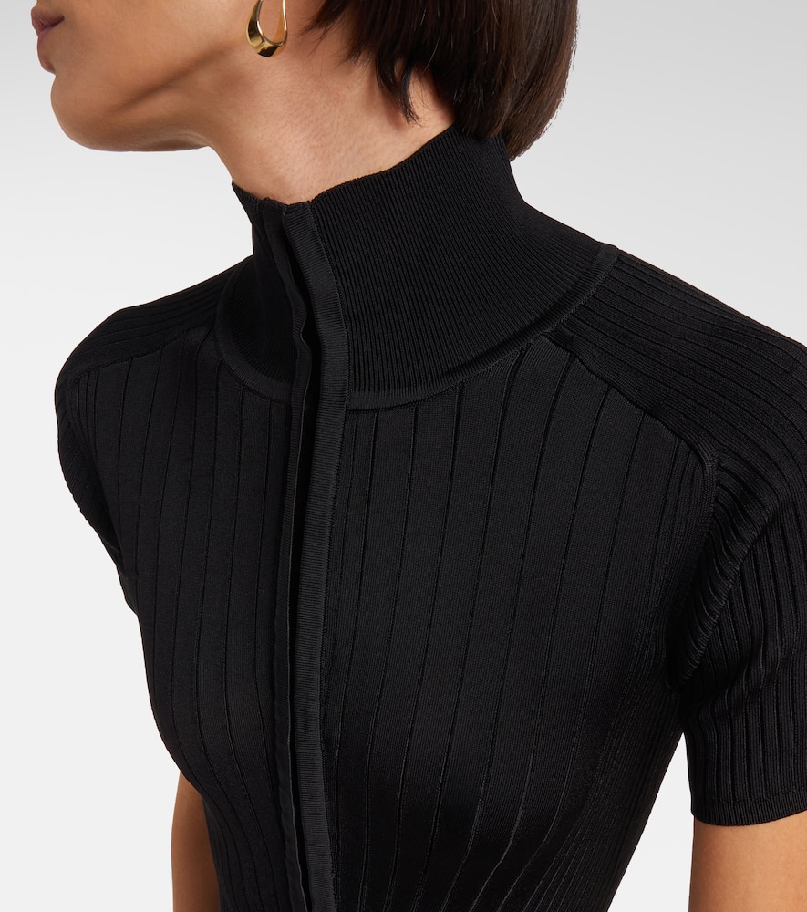 Ribbed-knit midi dress