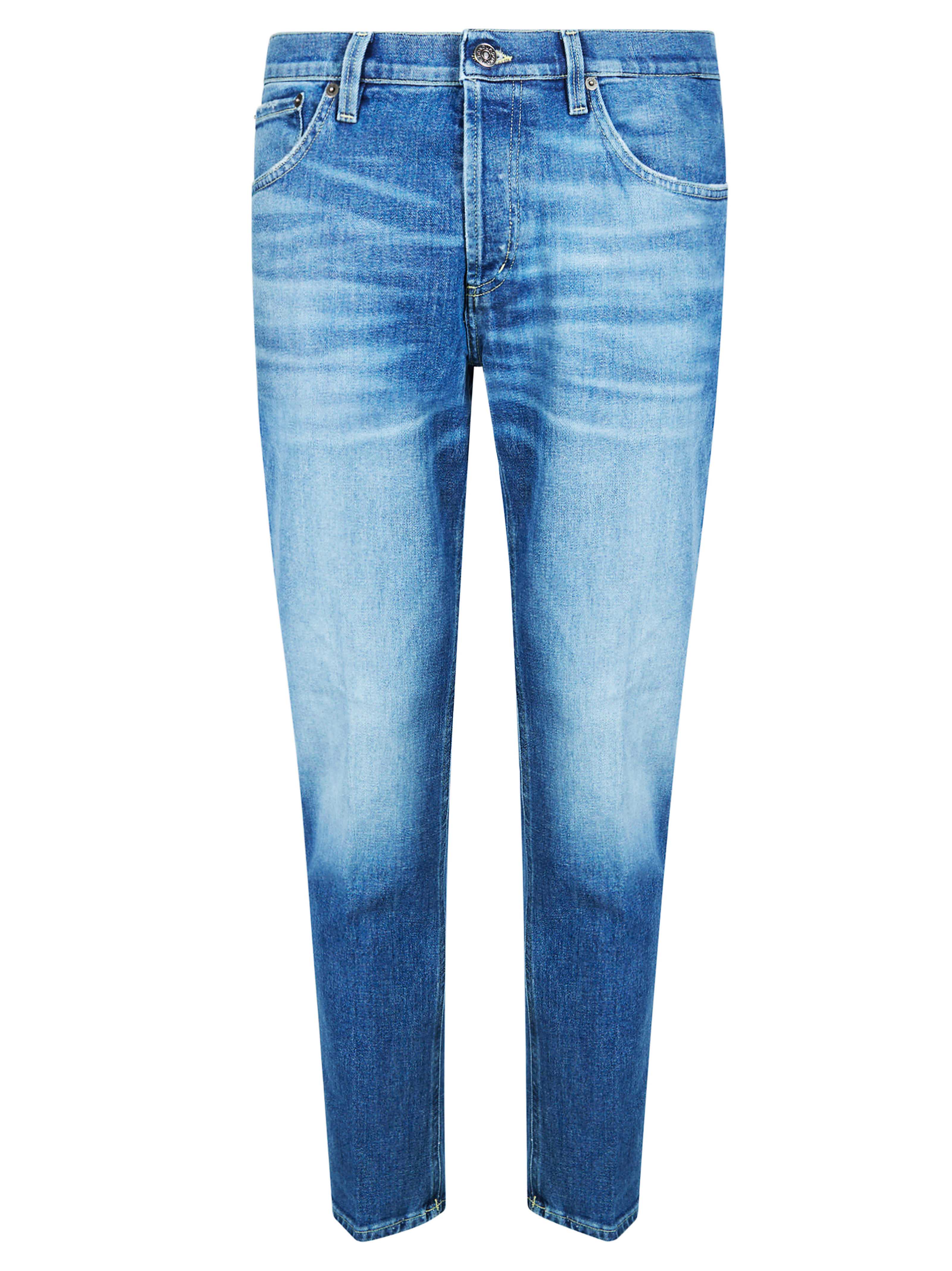 Jeans Brighton Five-pocket Carrot Fit, Low Waist. 11. 50 Oz Stretch Denim. Medium Wash with Patches.