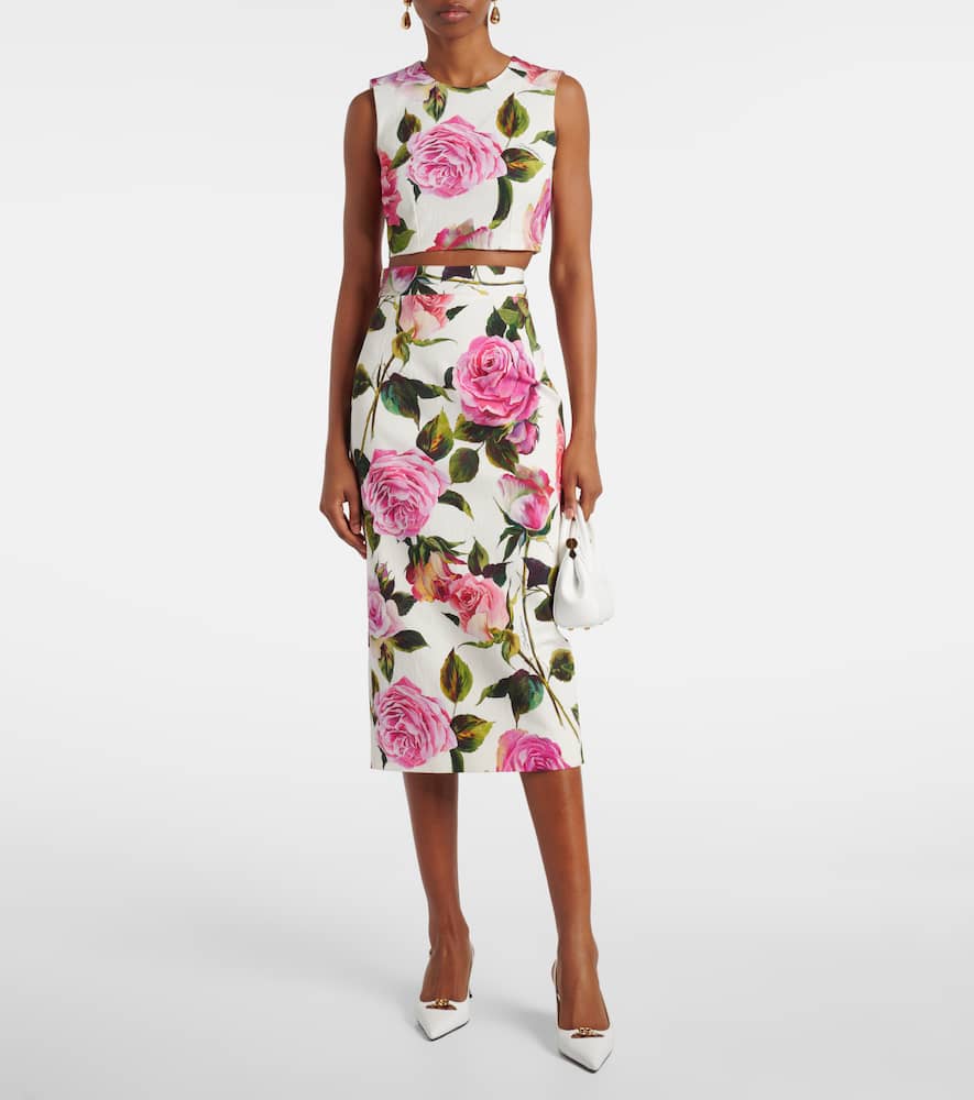 Dolce & Gabbana Floral cotton-blend crop top