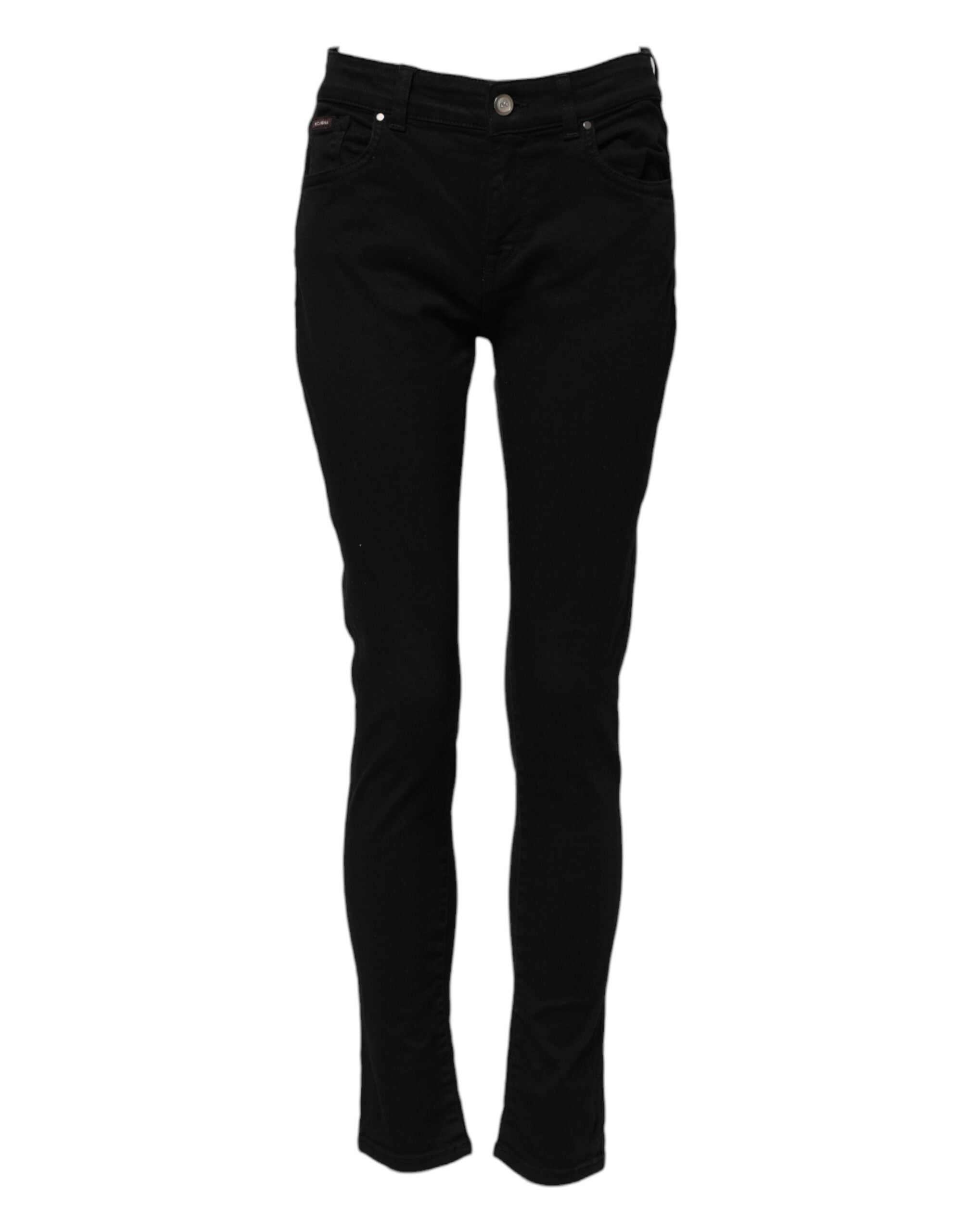 Skinny Mid-Waist Jeans — Black