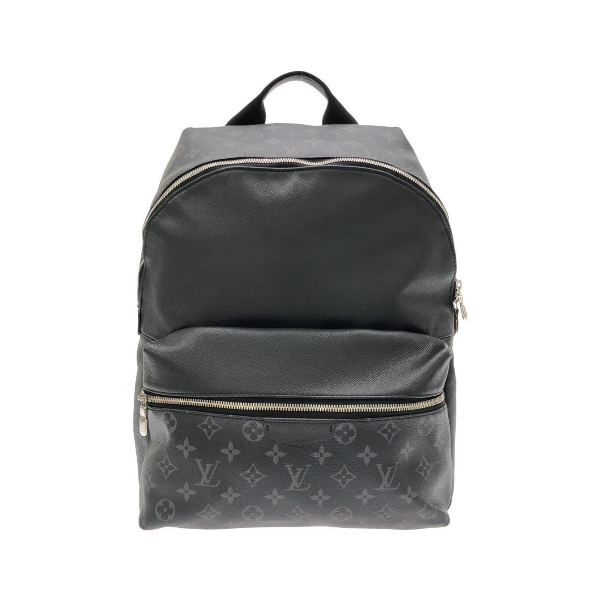 Louis Vuitton Black Coated Canvas Leather Backpack Pre-Owned