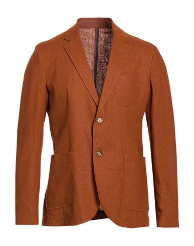 Man Blazer Rust Size 36 Linen, Viscose