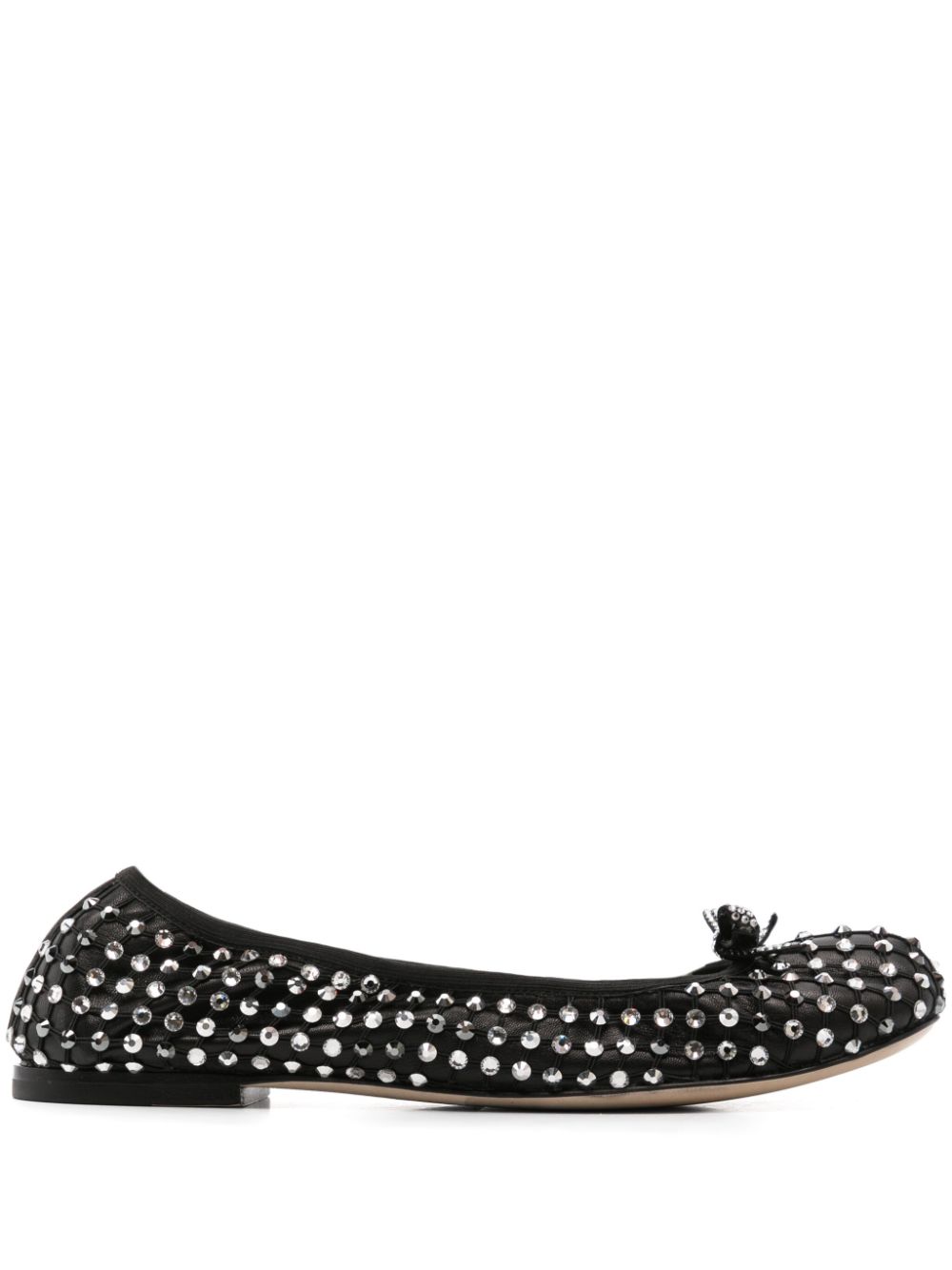 Crystal-embellished ballet flats - Black