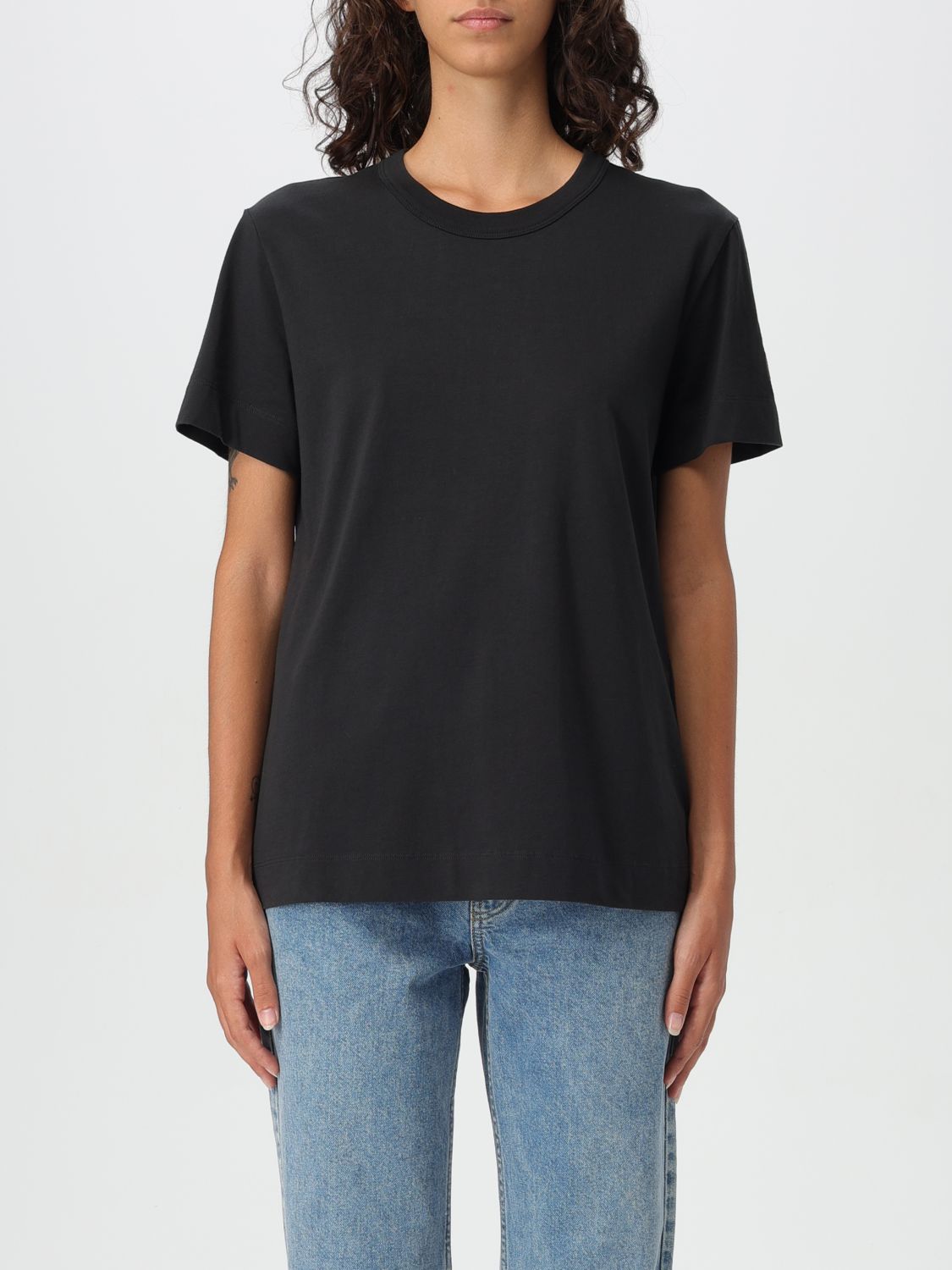 Logo-appliqué cotton T-shirt - Black