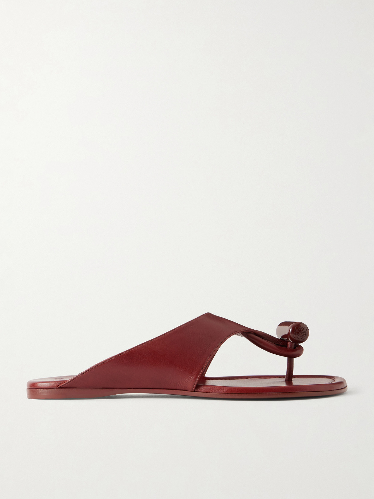 Toggle Leather Slides - Red