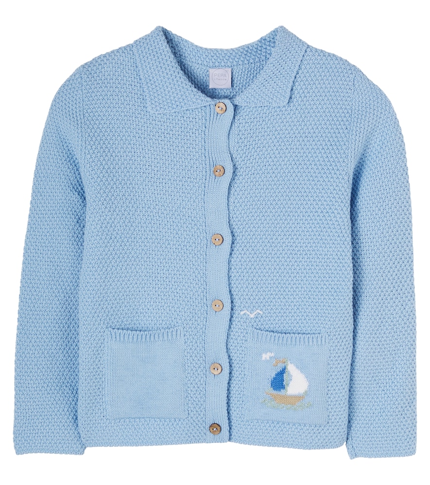 Embroidered cotton cardigan