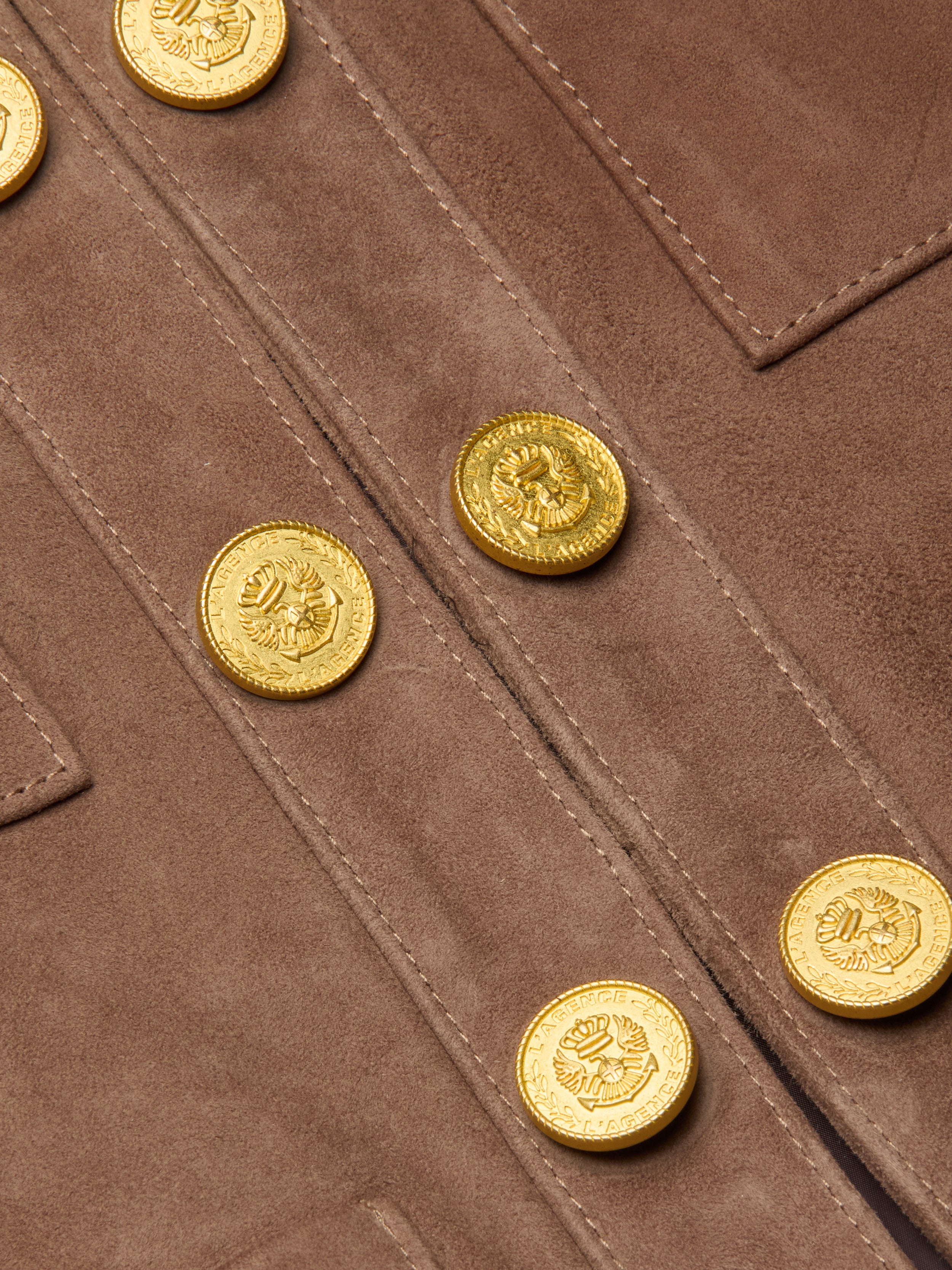 Jayde Collarless Jacket In Cardamom