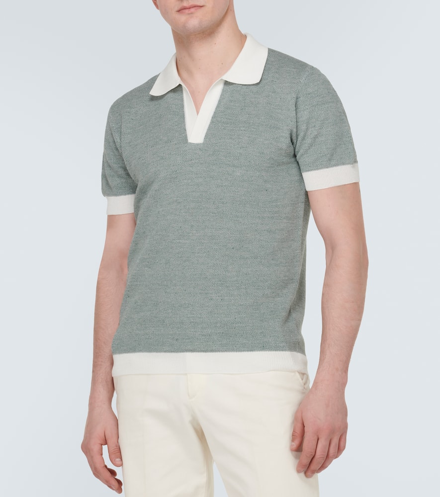Cotton and linen polo shirt