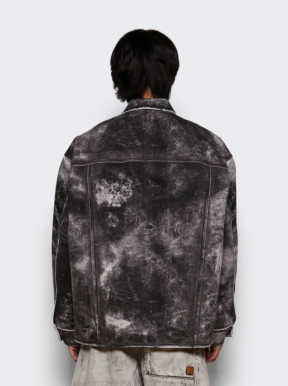 Trompe l'oeil leather jacket - Black