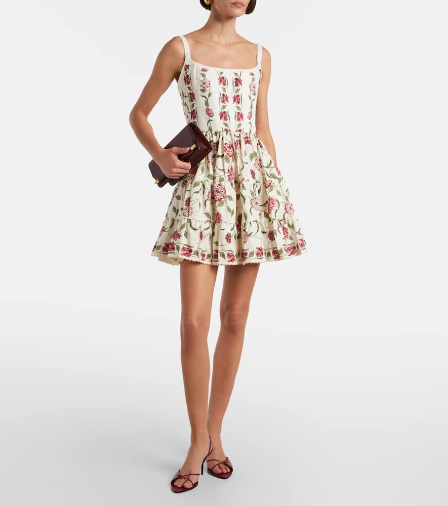 Granadilla floral linen minidress