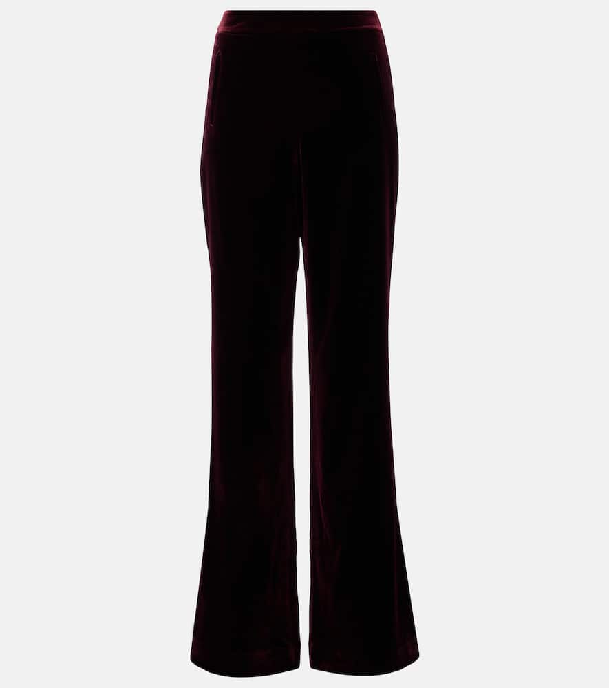 Velvet wide-leg pants