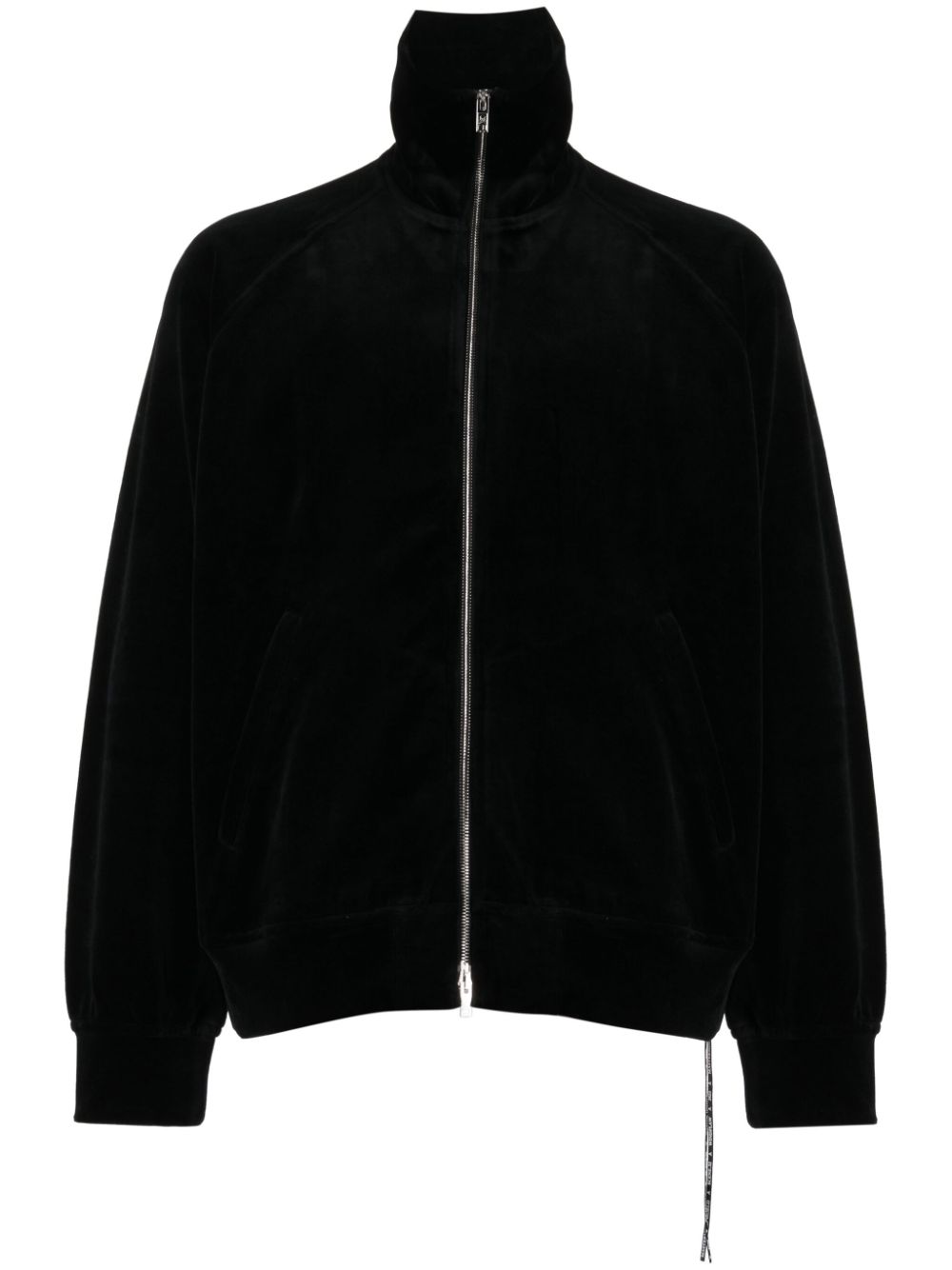 Zip-up velour sweatshirt - Black