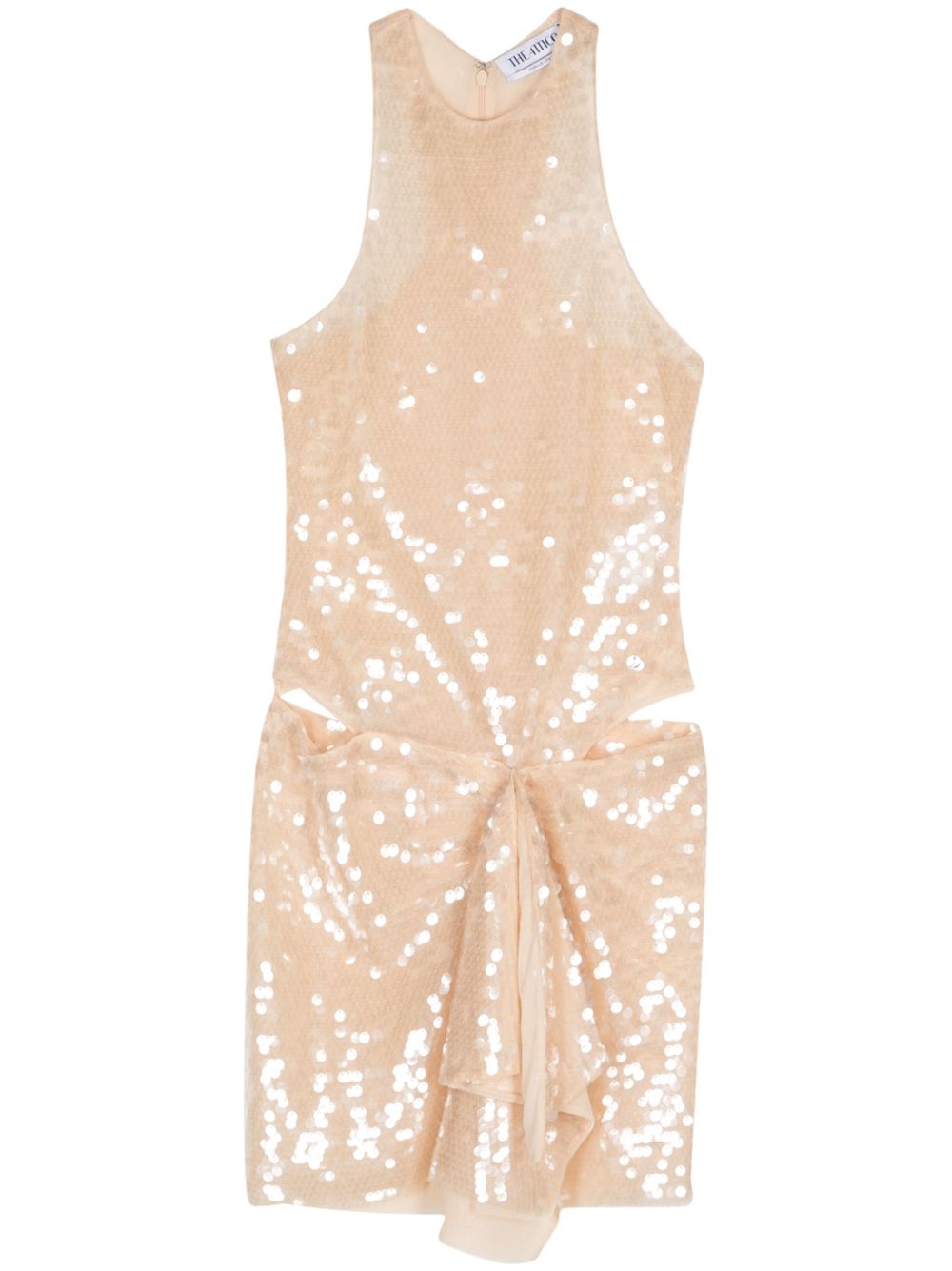 Sequin-embellished mini dress - Neutrals