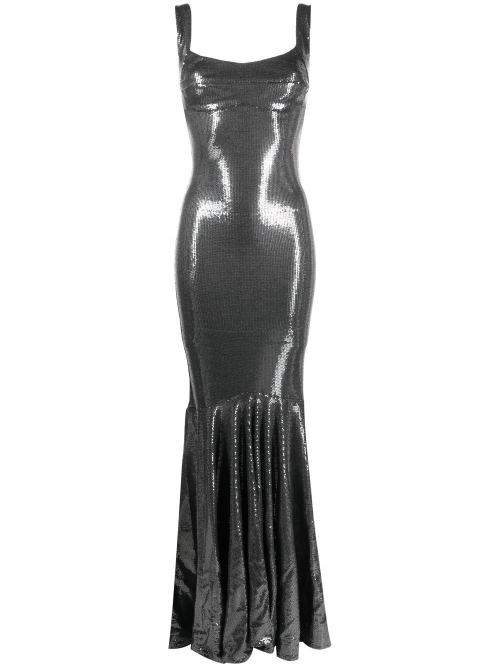 Sequinned sleeveless gown - Grey