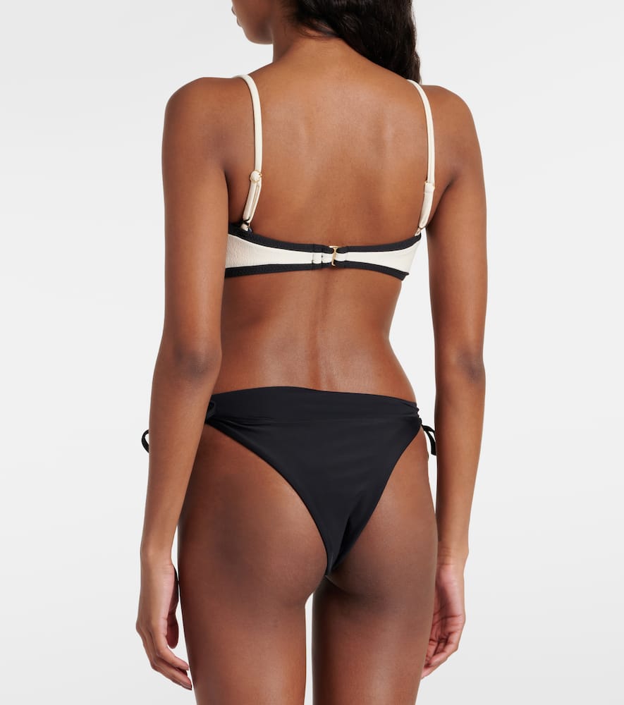 Colorblocked bandeau bikini top