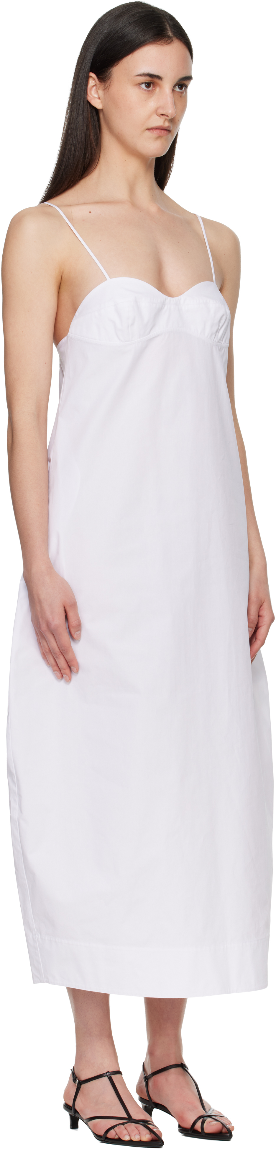White Bustier Volume Midi Dress