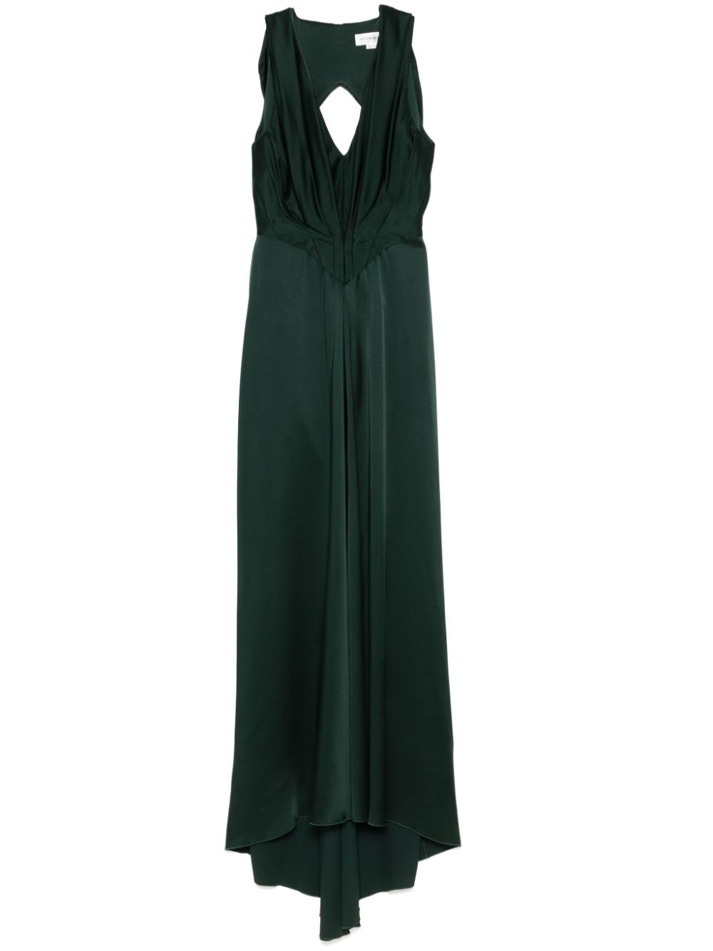 Draped-detail gown - Green