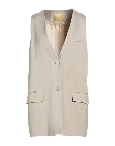 Momoní Woman Tailored Vest Sand Size 8 Viscose, Virgin Wool