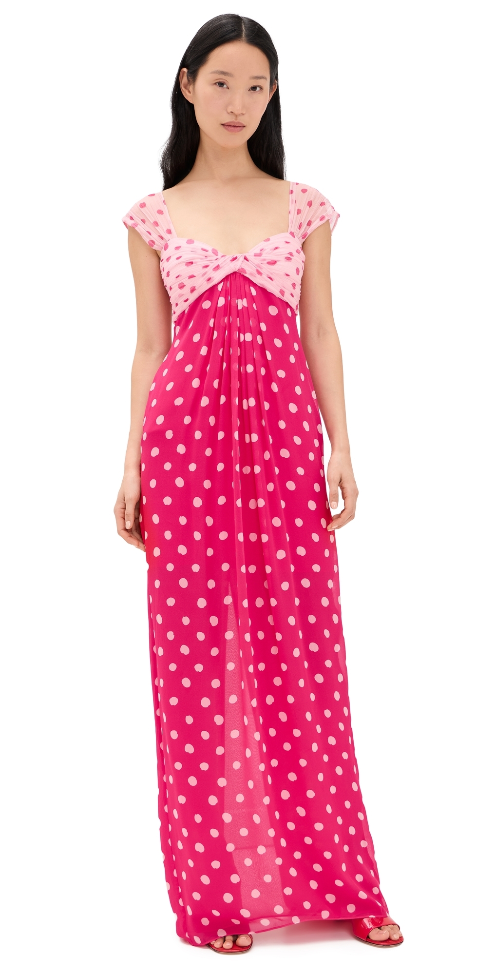 Chani Long Dress Polka Strawberry