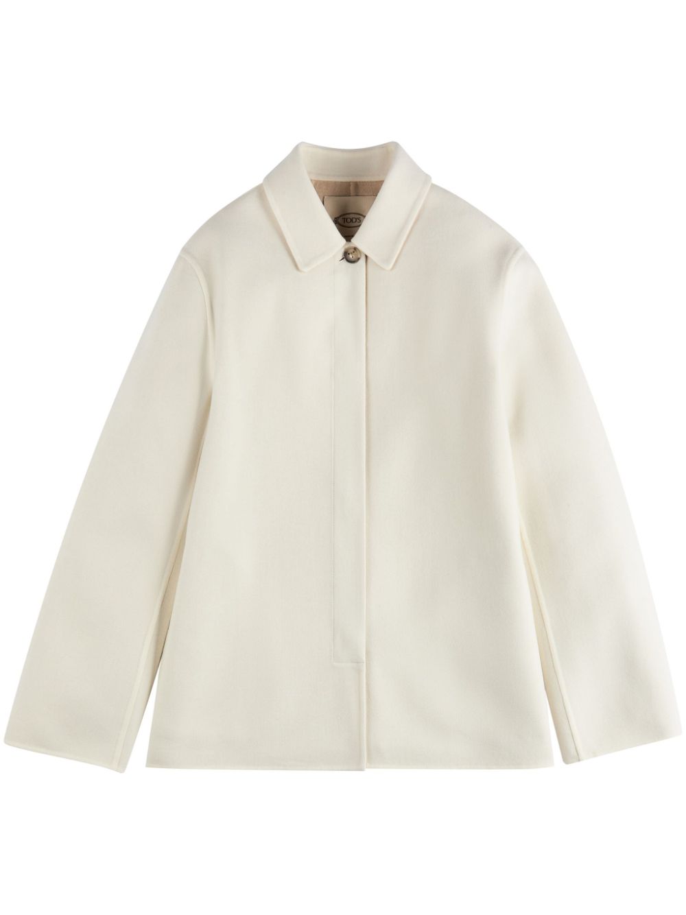 Classic-collar virgin wool jacket - White