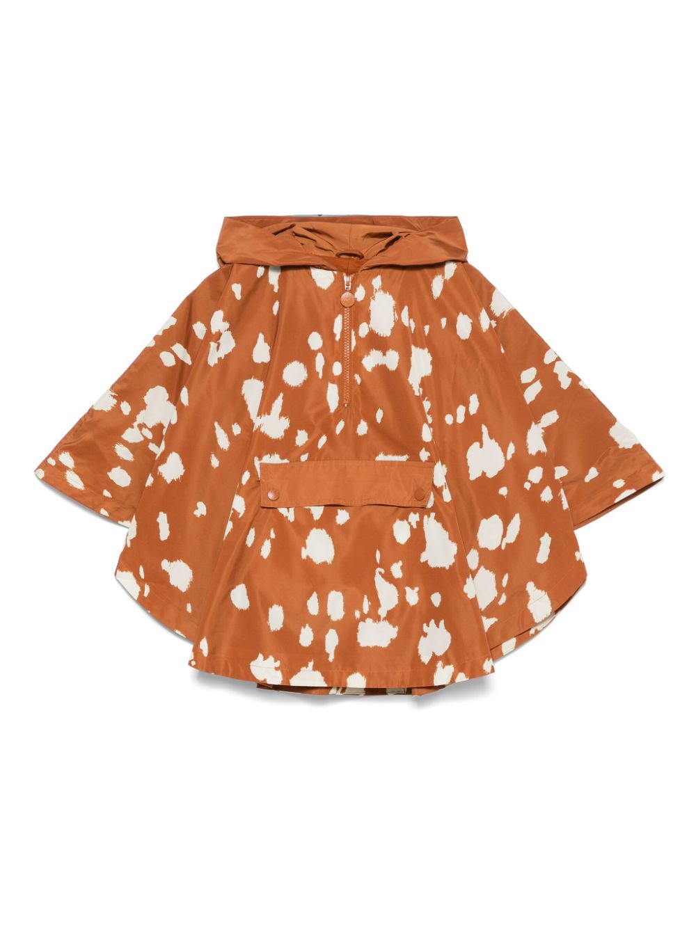 Abstract-print cape - Orange