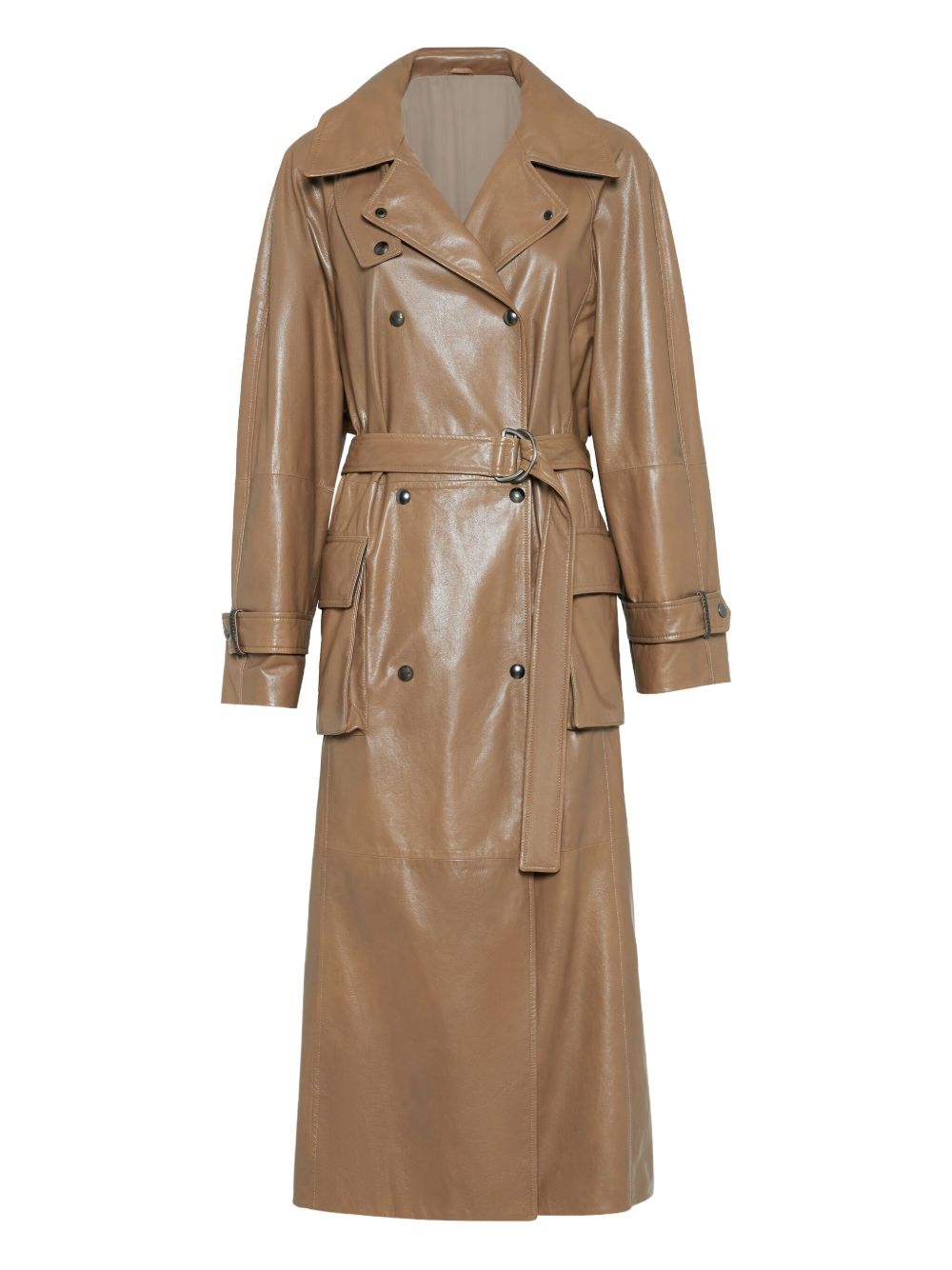 Leather trench coat - Neutrals