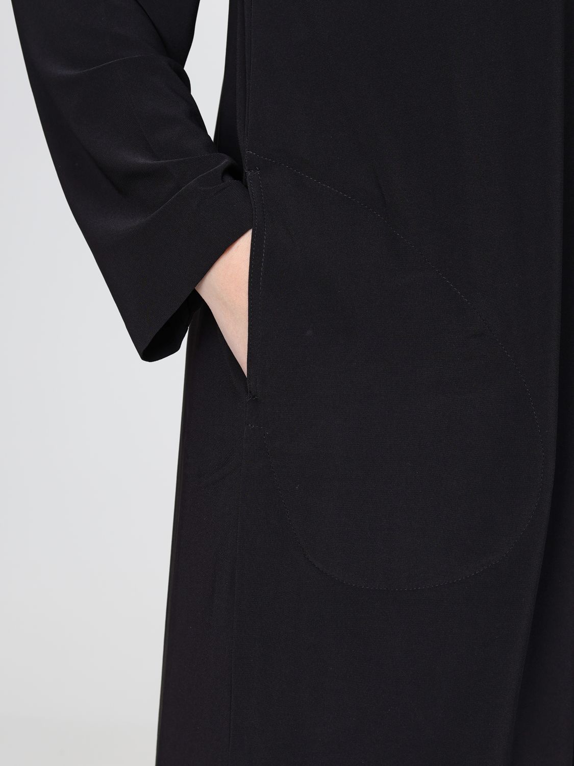 Collared long-line cardigan - Black