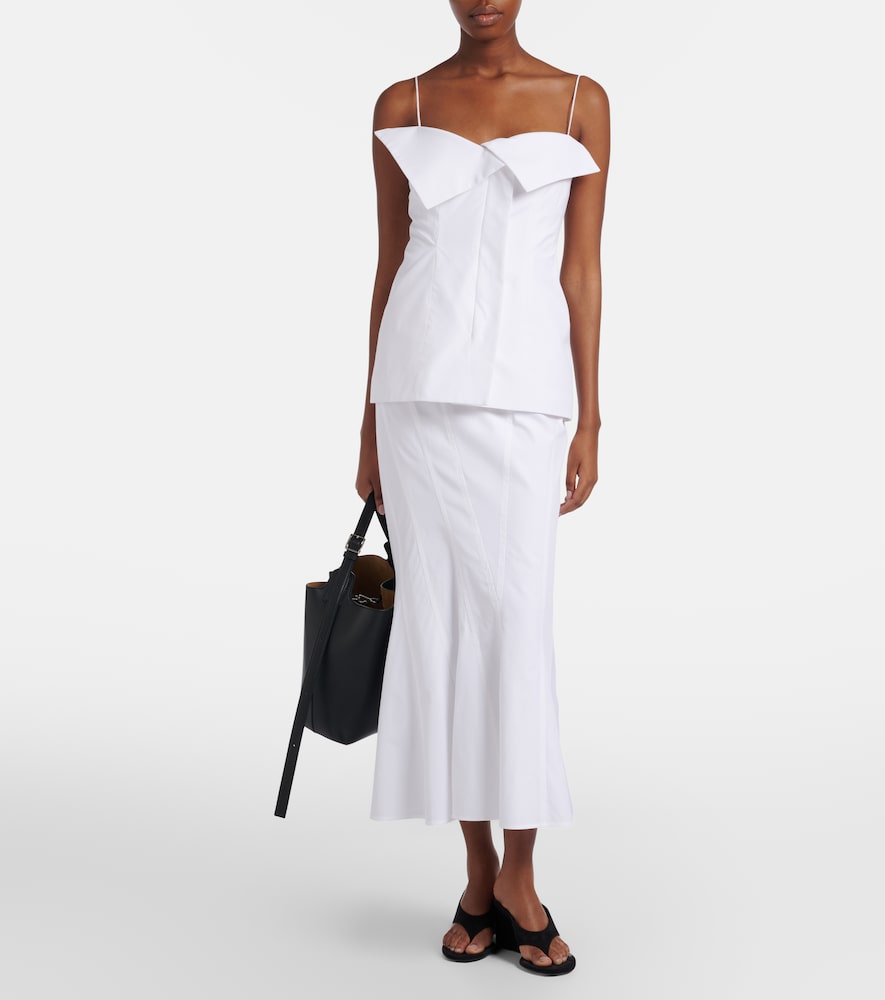 Ora cotton poplin midi skirt