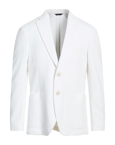 Man Blazer White Size 36 Cotton, Polyamide