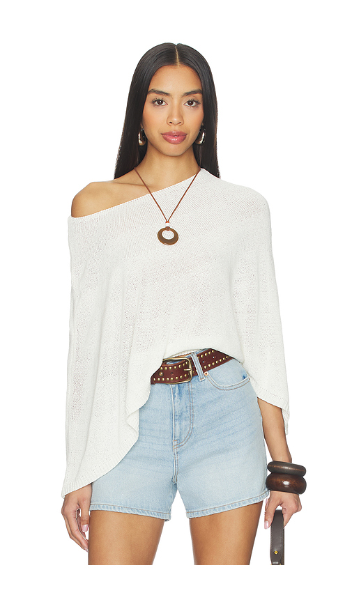 SNDYS PONCHO MISTY KNIT in White. Größe XL. Also in M/L