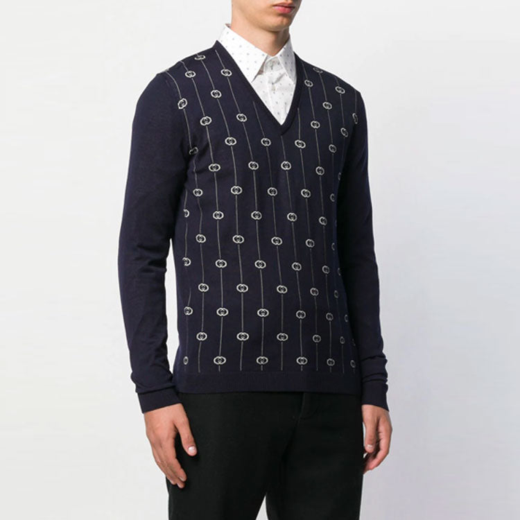 Monogram Motif Sweater 'Navy'