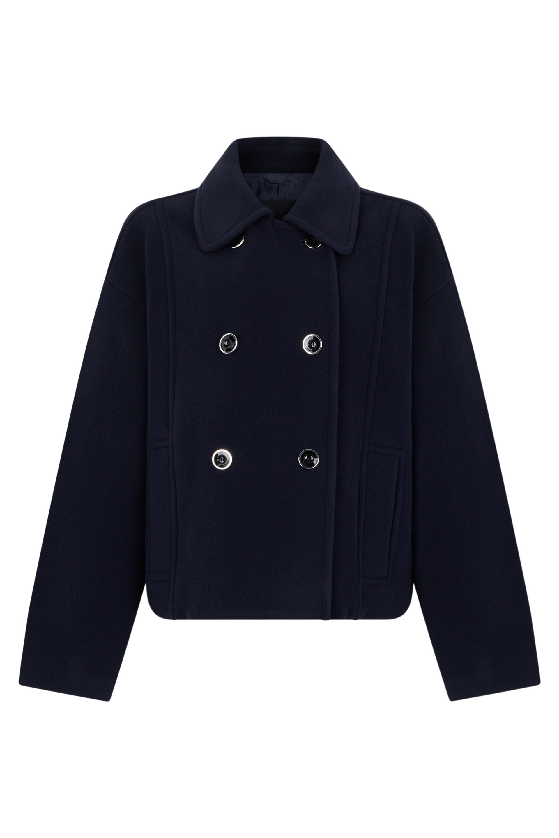 Double-Breasted Cropped Winter Jacket