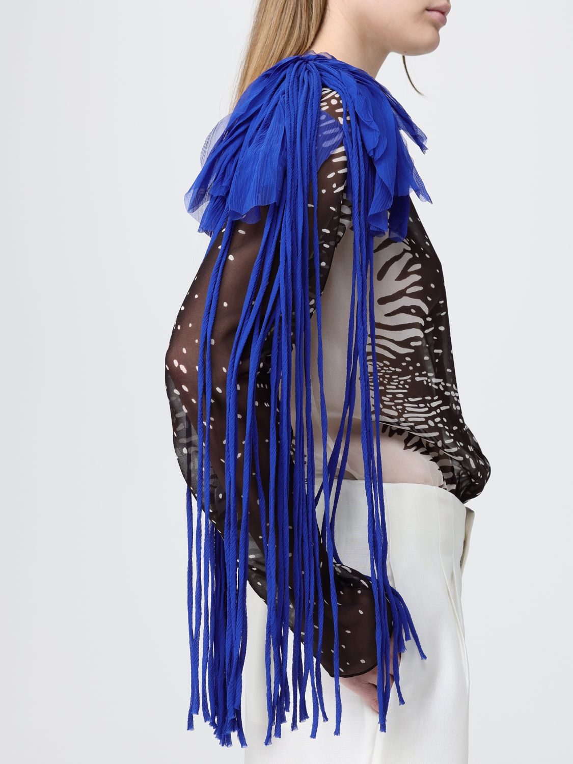 Top Woman color Gnawed Blue