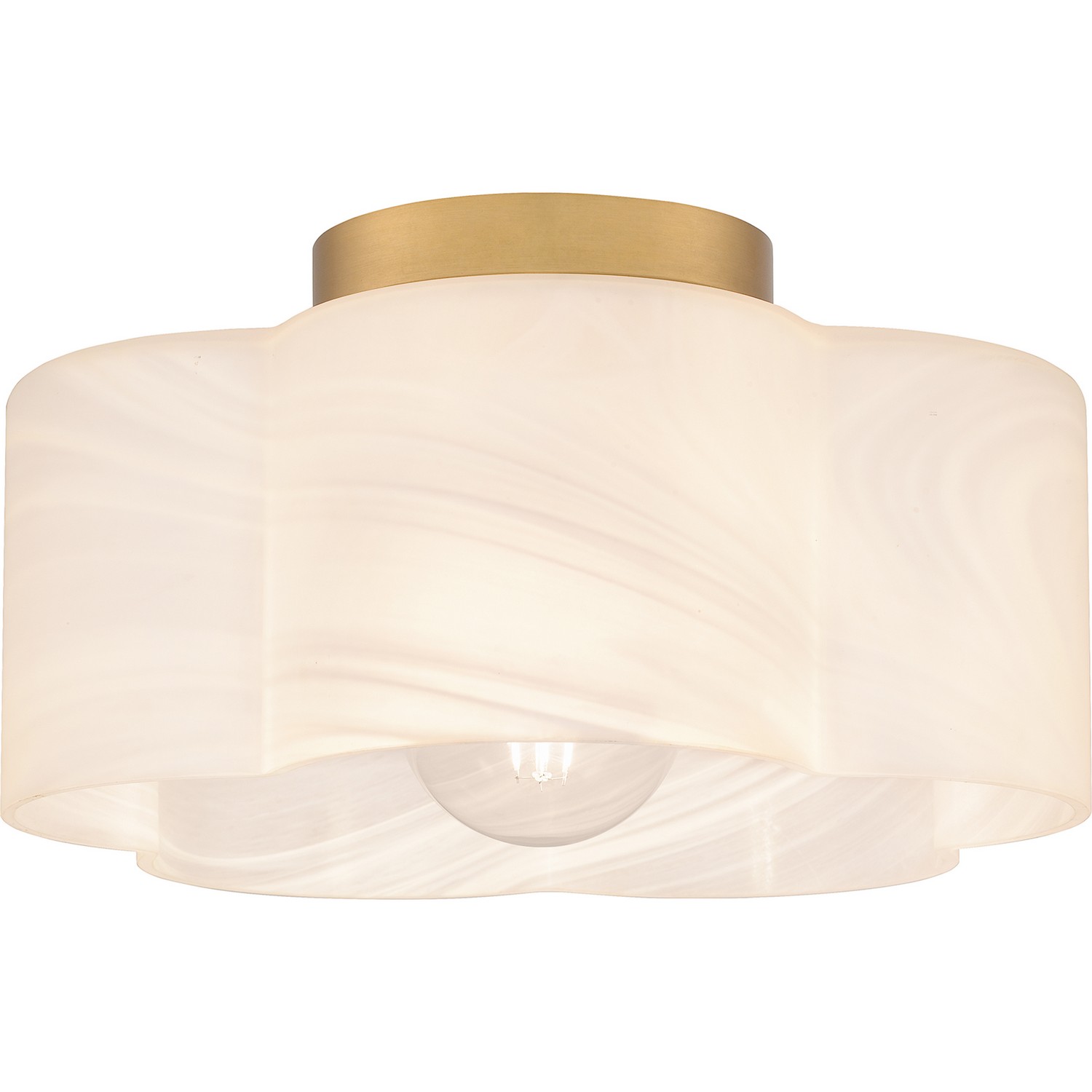Brushed Weathered Brass One Light Semi Flush Mount from the Quoizel Semi-Flush Mount Collection