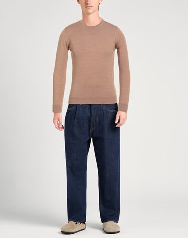 Man Sweater Camel Size 36 Merino Wool