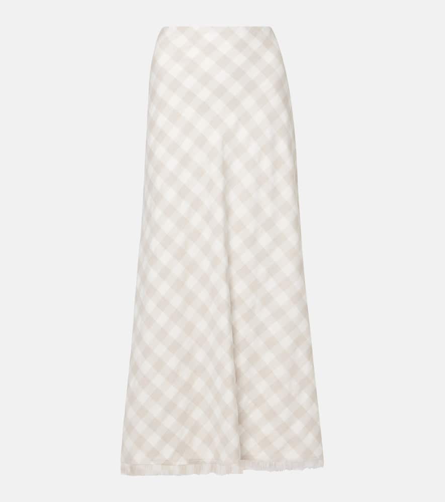 Noelle checked maxi skirt
