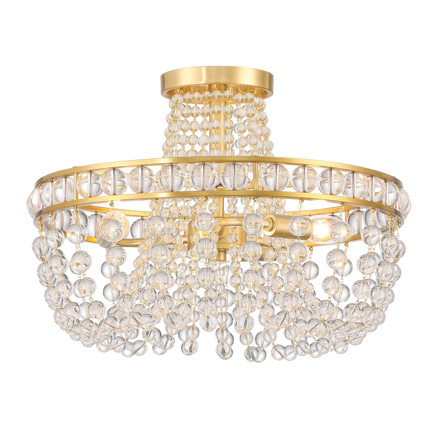 Aged Brass Semi Flush Mount from the Seville Collection