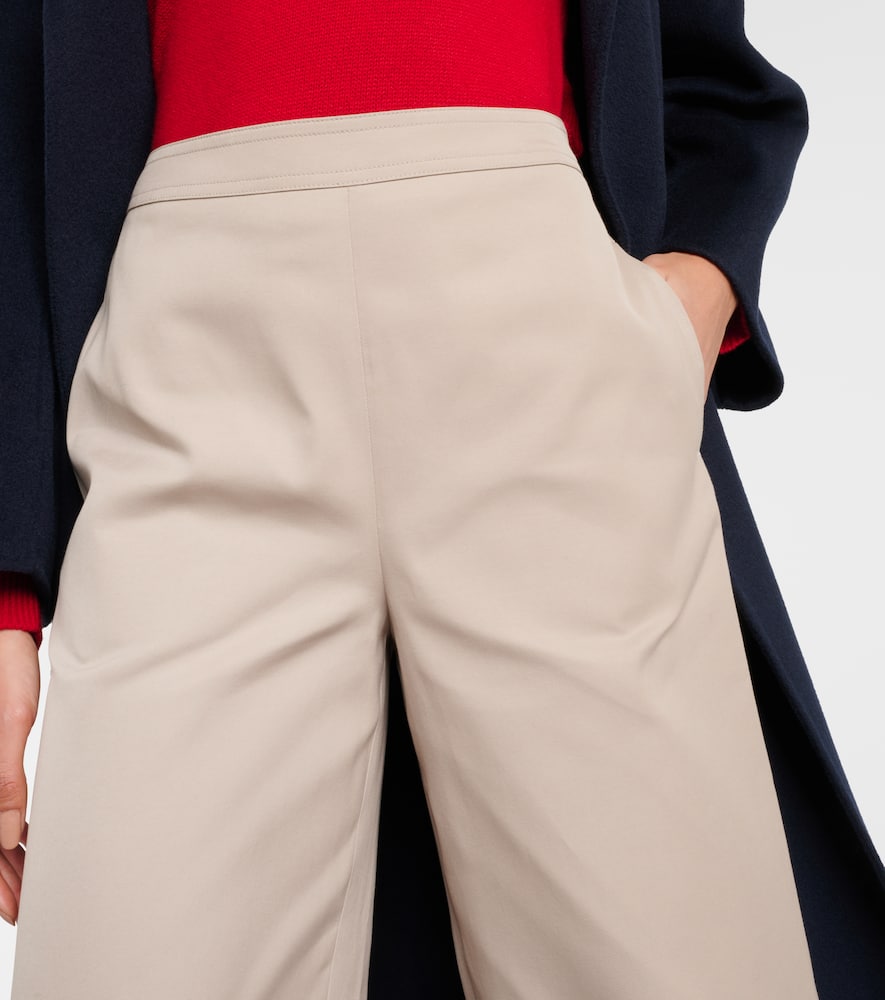 Mid-rise wide-leg pants