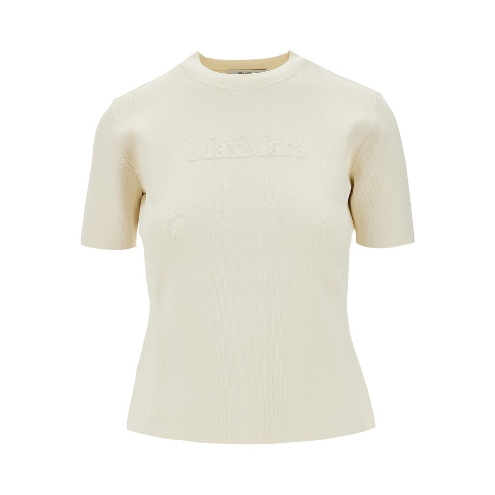 MAX MARA Embossed logo knitted T-shirt Woman S