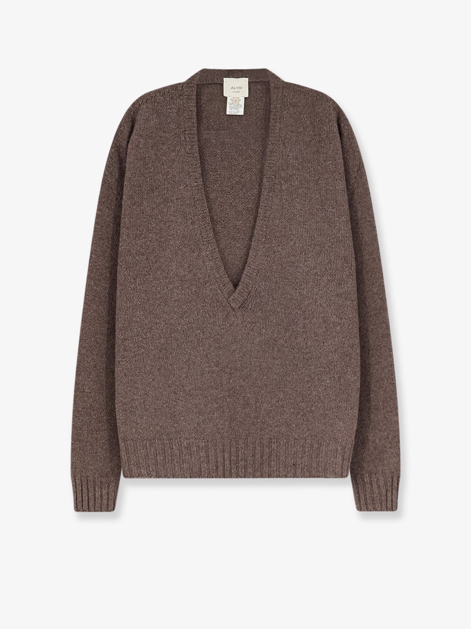 Merino Wool and Cashmere Blend Sweater — Brown