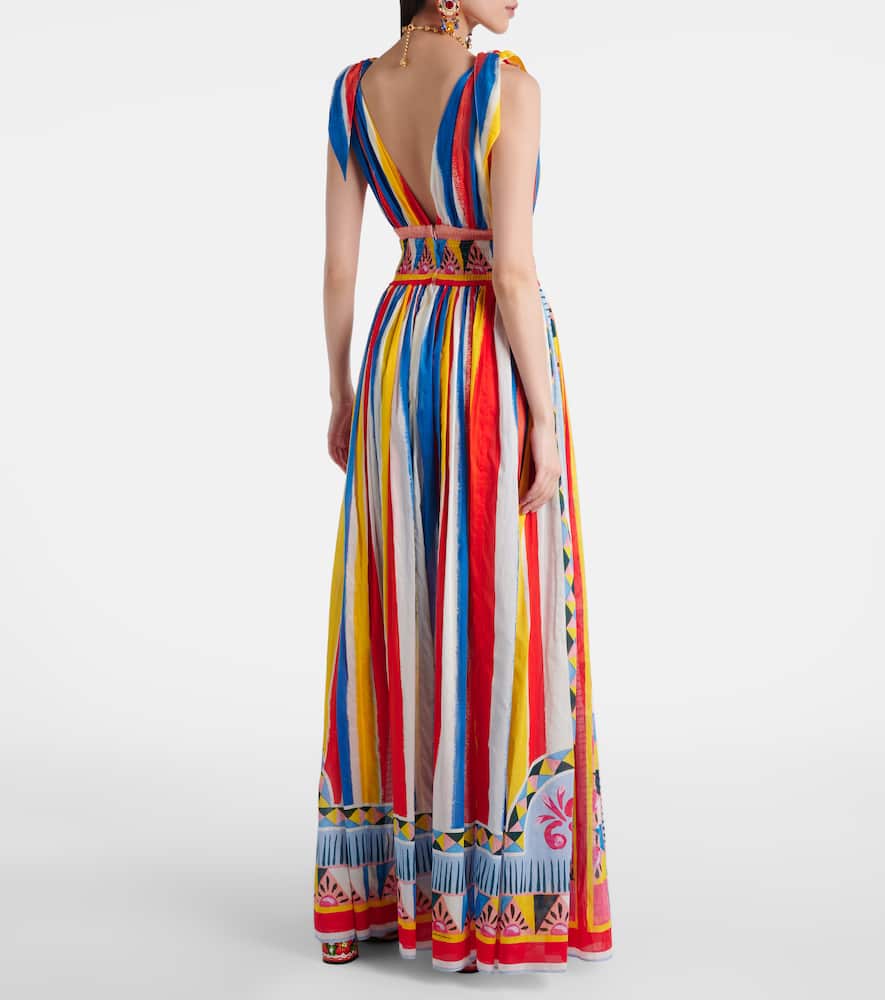 Striped cotton maxi dress