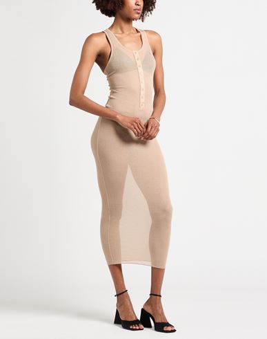 Andreādamo Woman Maxi dress Sand Size S Cotton, Nylon