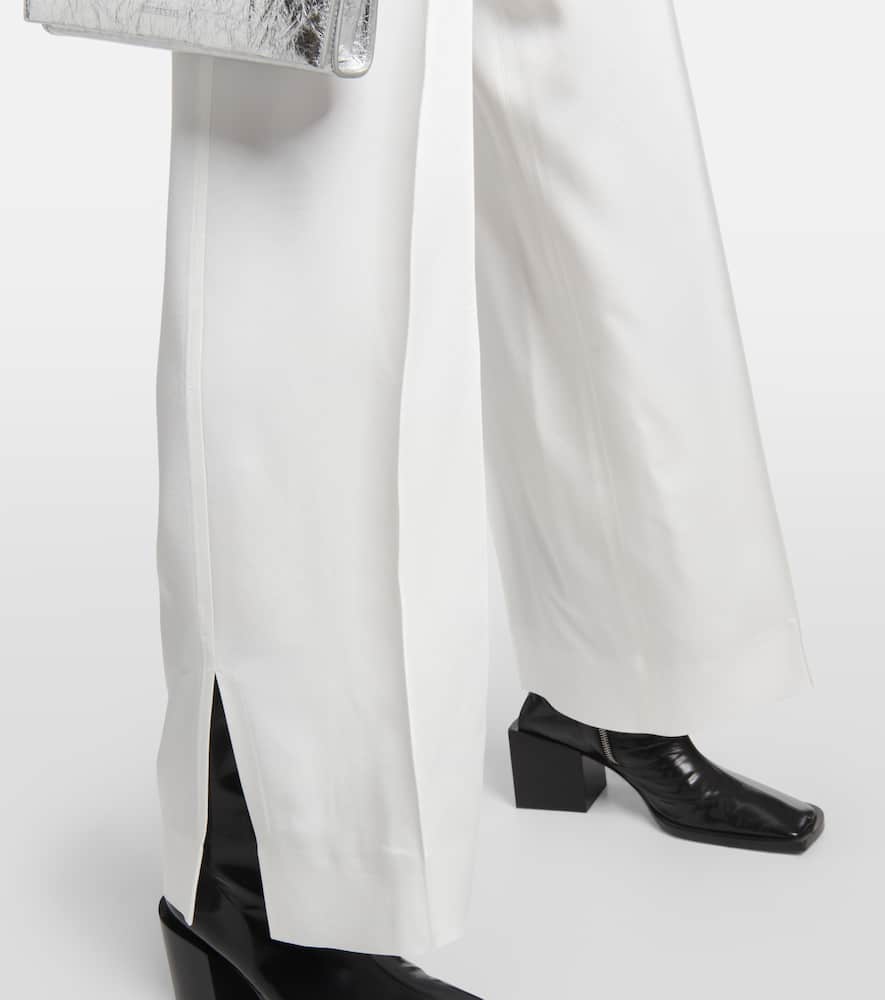 Satin straight pants