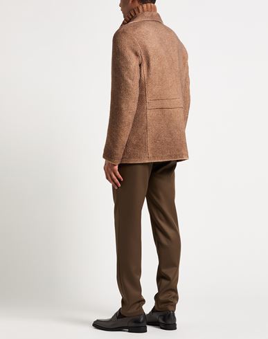 Man Coat Camel Size L Wool, Polyamide, Acetate, Polyester, Mohair wool