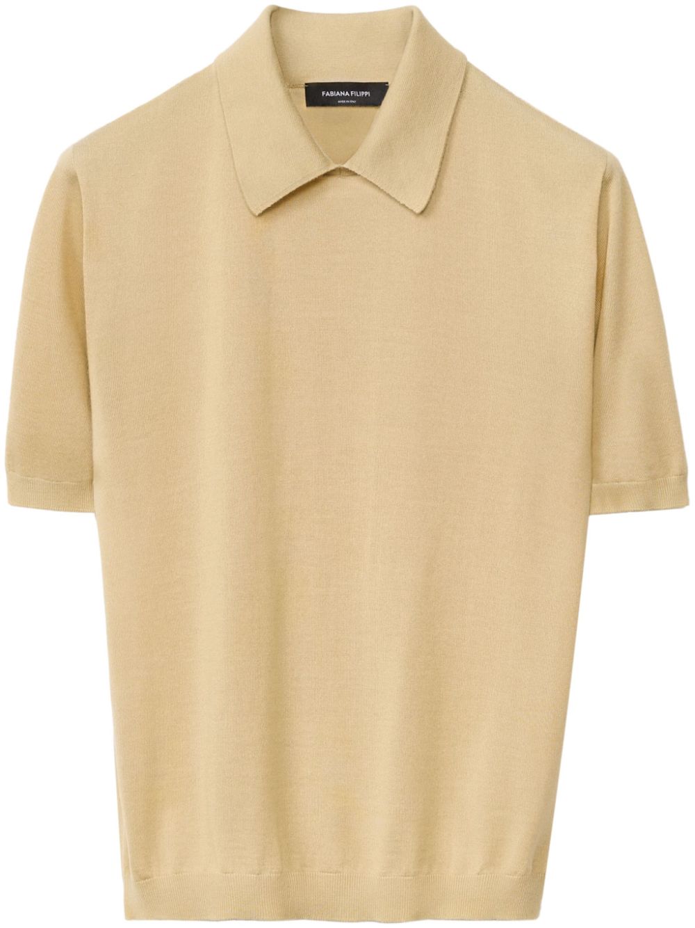 Fine-Knit Cashmere-Silk Polo — Beige