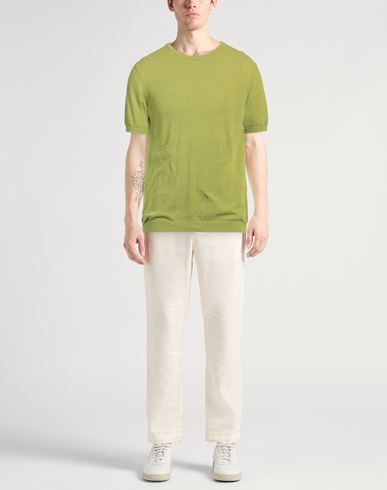 Roberto Collina Man Sweater Green Size 40 Cotton, Polyamide